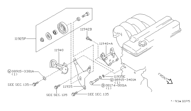 1998 Nissan Altima Power Steering Pump Mounting Diagram