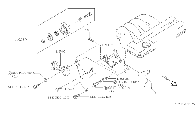 2000 Nissan Altima Power Steering Pump Mounting Diagram 1