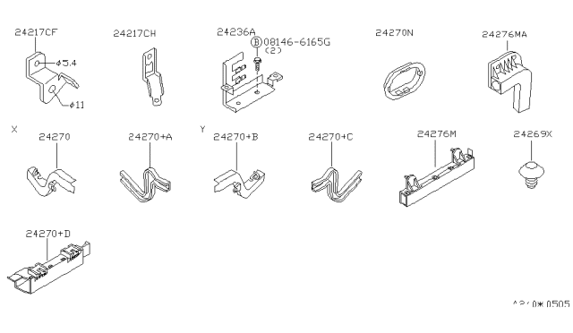 2001 Nissan Altima Bracket-Connector Diagram for 24236-9E000