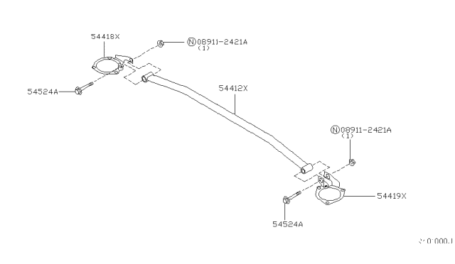 2000 Nissan Altima Bracket-Tower Bar, Front LH Diagram for 544A9-0Z800