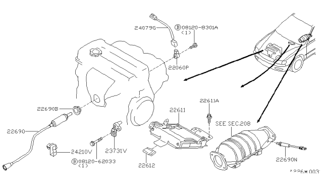 2000 Nissan Altima Engine Control Module Diagram for 23710-0Z811