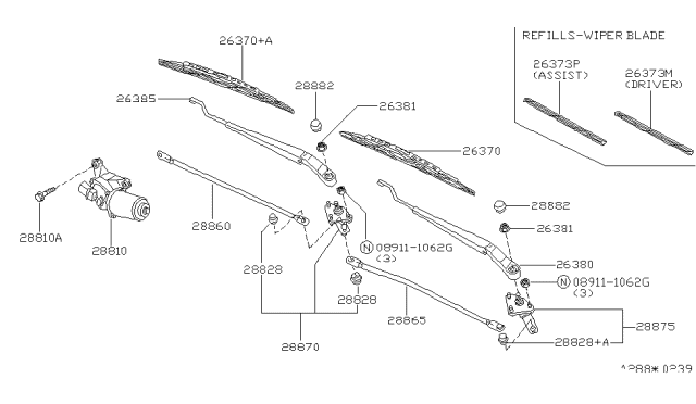 1999 Nissan Altima Windshield Wiper Diagram 1