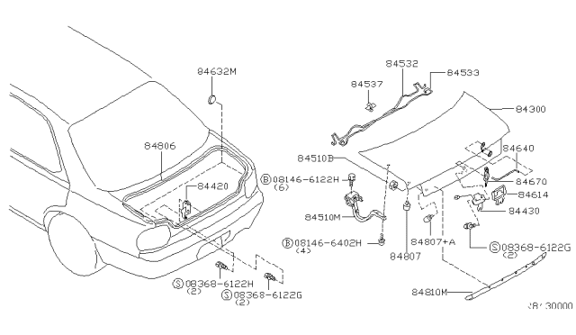 2000 Nissan Altima Lid-Trunk Diagram for H4300-0Z835