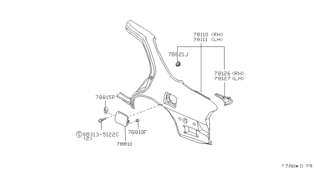 2000 Nissan Altima Corner-Rear Fender,LH Diagram for 78137-9E030