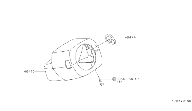 1999 Nissan Altima Cover Steer Column Diagram for 48470-9E003