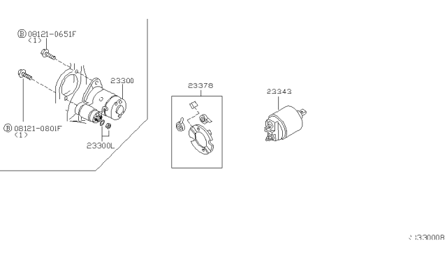 2001 Nissan Altima Motor Assy-Starter Diagram for 23300-9E012