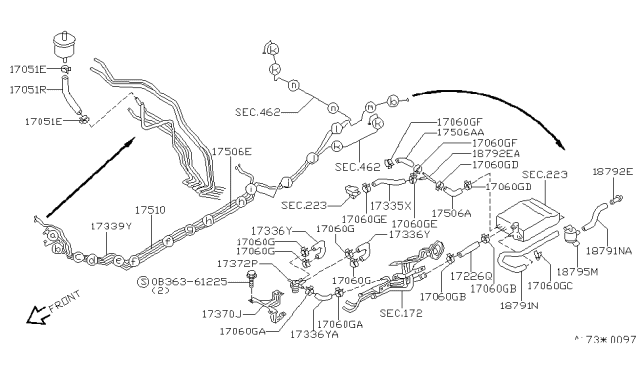 2001 Nissan Altima Tube-Breather Diagram for 17338-9E001