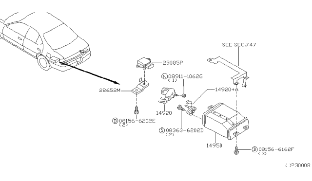 2000 Nissan Altima Engine Control Vacuum Piping Diagram 3