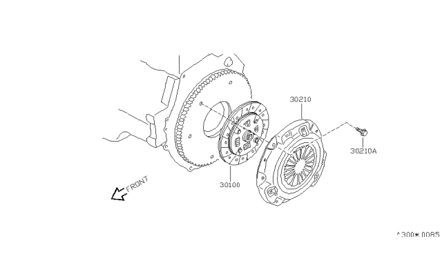 1999 Nissan Altima Cover Assembly-Clutch Diagram for 30210-0Z800