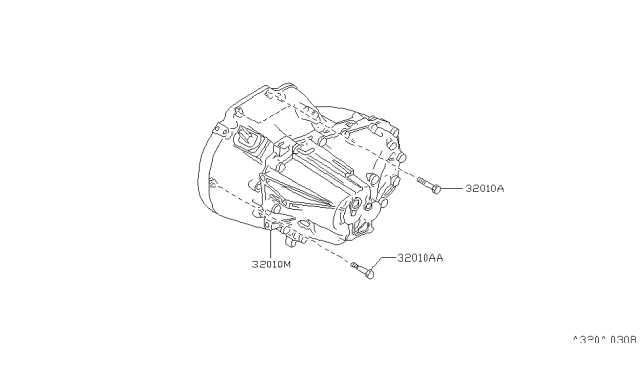 2001 Nissan Altima Manual Transmission, Transaxle & Fitting Diagram