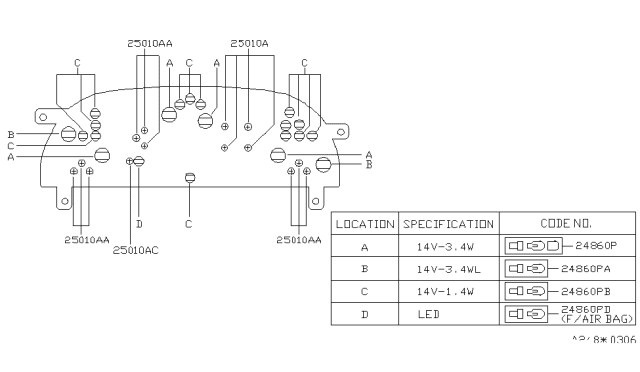 1999 Nissan Altima Instrument Meter & Gauge Diagram 3