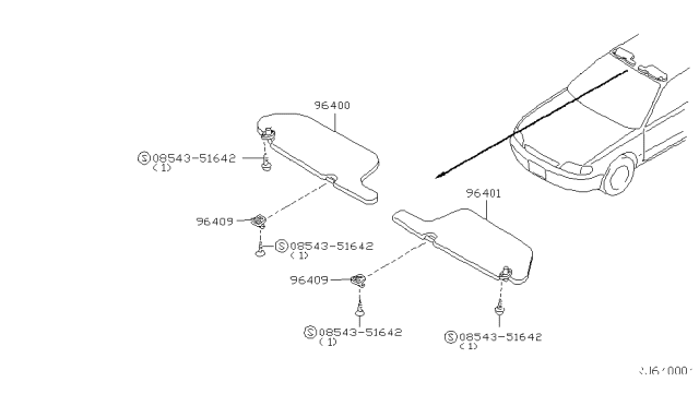 1999 Nissan Altima Sunvisor Diagram 1