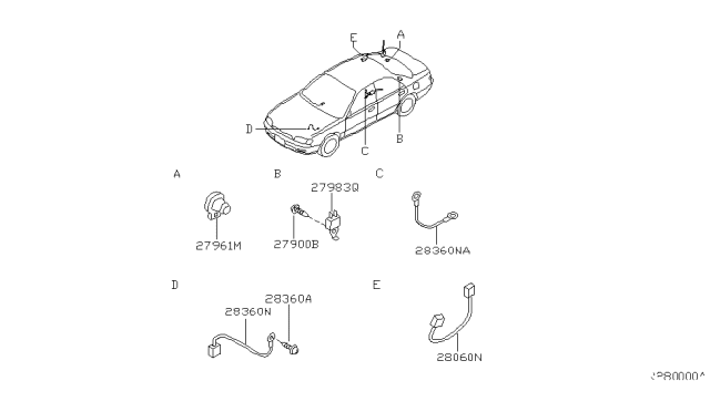 2001 Nissan Altima Audio & Visual Diagram 2