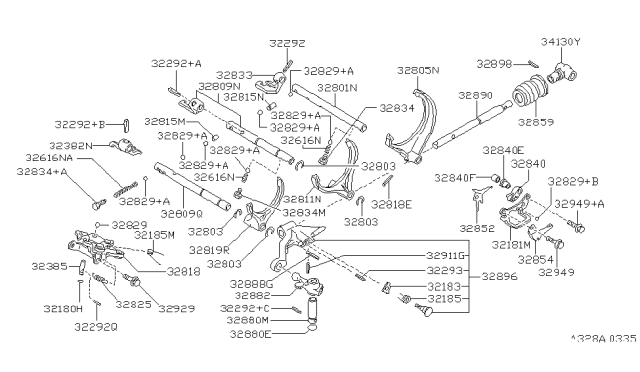2000 Nissan Altima Arm Assy-Select Diagram for 32840-6J000