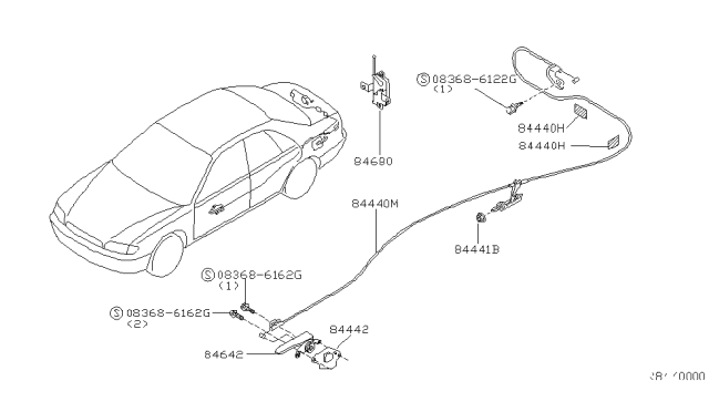 2001 Nissan Altima Actuator-Trunk Opener Diagram for 84680-0Z800