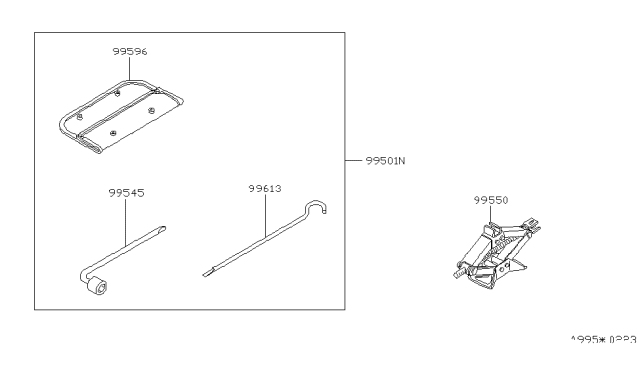 1998 Nissan Altima Jack Complete Diagram for 99550-D9000