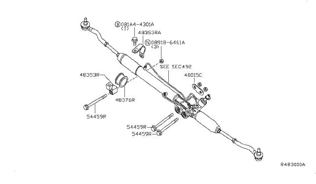 2012 Nissan Titan Steering Gear Mounting Diagram