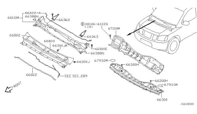 2005 Nissan Titan Cover-Hole,RH Diagram for 66380-7S000