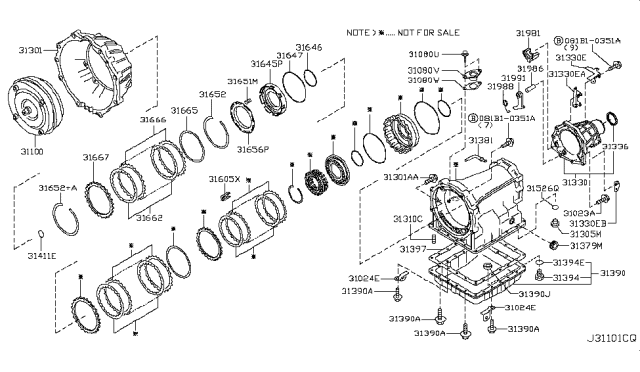 2009 Nissan Titan Torque Converter,Housing & Case Diagram 3