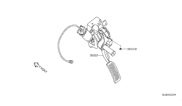 2015 Nissan Titan Lever Complete - Accelerator, W/DRUM Diagram for 18002-ZW00A