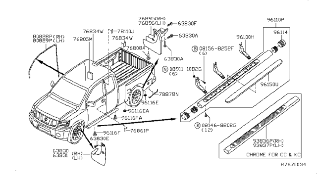 2009 Nissan Titan Body Side Fitting Diagram 1