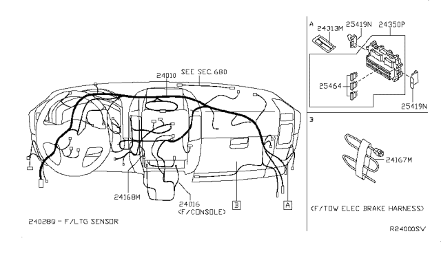 2009 Nissan Titan Harness-Main Diagram for 24010-ZT50C