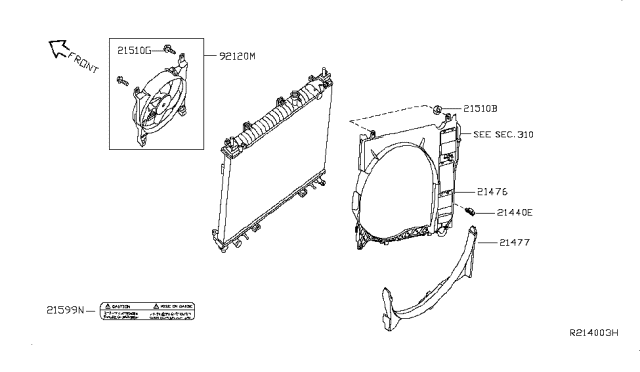 2005 Nissan Titan Radiator,Shroud & Inverter Cooling Diagram 3