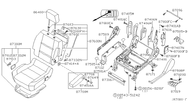 2005 Nissan Titan Front Seat Diagram 17