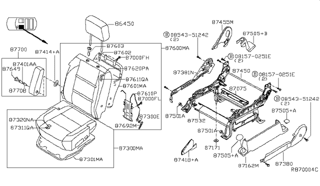 2005 Nissan Titan Front Seat Diagram 3