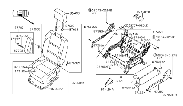 2012 Nissan Titan Front Seat Diagram 3