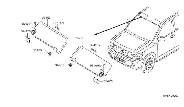 2014 Nissan Titan Sunvisor Diagram