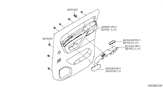 2014 Nissan Titan Rear Door Trimming Diagram 2