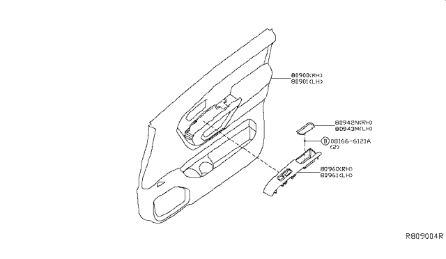 2014 Nissan Titan Front Door Trimming Diagram 2