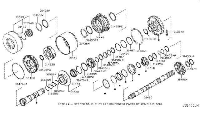 2008 Nissan Titan Governor,Power Train & Planetary Gear Diagram 1