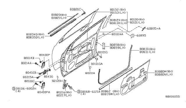 2014 Nissan Titan Front Door Panel & Fitting Diagram 2