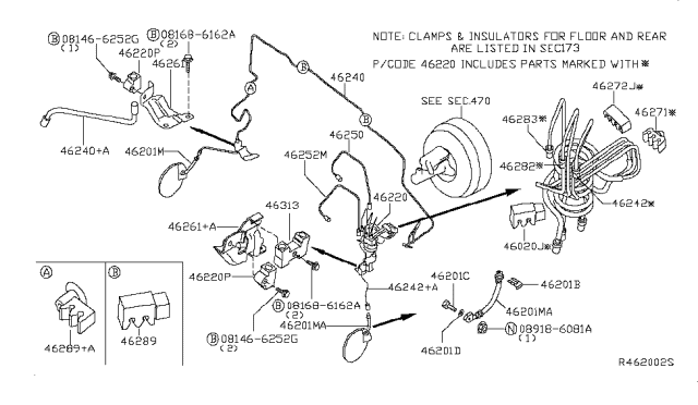 2014 Nissan Titan Brake Piping & Control Diagram 3