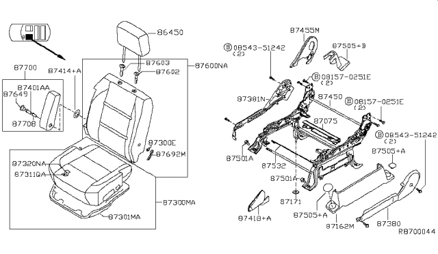 2004 Nissan Titan Front Seat Diagram 5