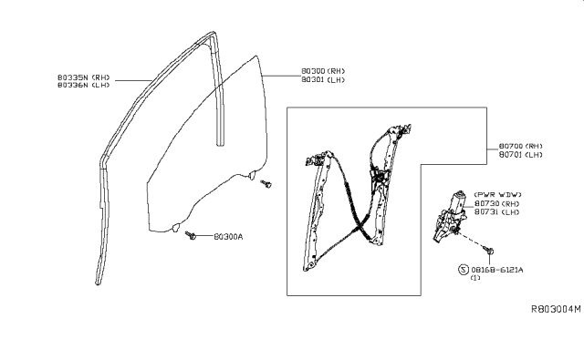 2015 Nissan Titan Front Door Window & Regulator Diagram 2