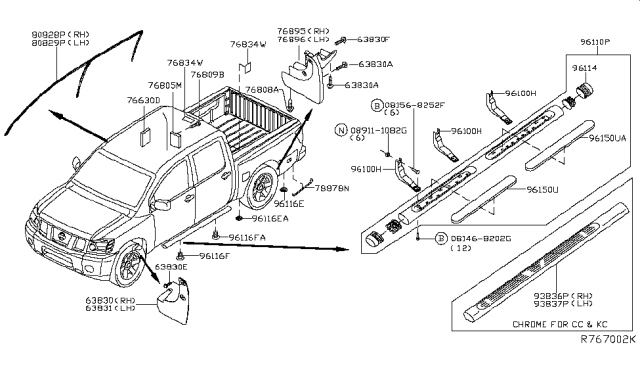 2006 Nissan Titan Body Side Fitting Diagram 1