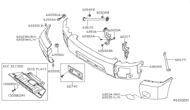 2010 Nissan Titan Front Bumper Diagram 1