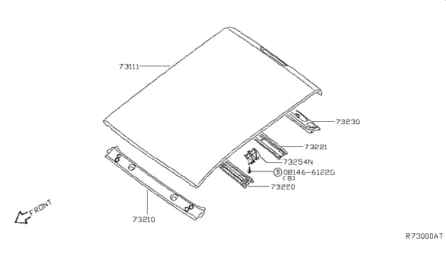 2014 Nissan Titan Roof Panel & Fitting Diagram 3