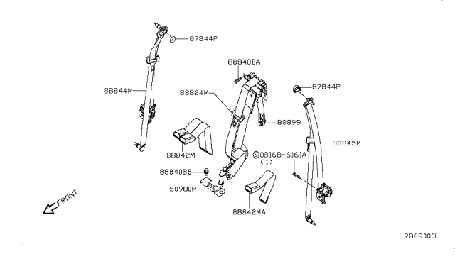 2005 Nissan Titan Rear Seat Belt Diagram