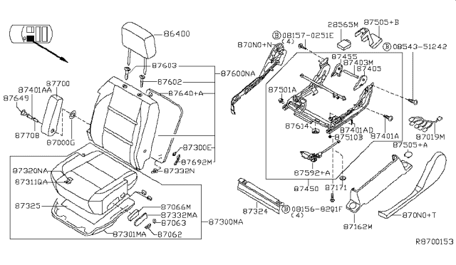 2011 Nissan Titan Front Seat Diagram 3