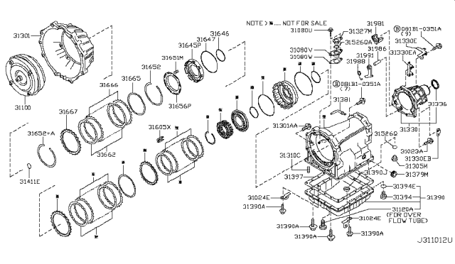 2009 Nissan Titan Torque Converter,Housing & Case Diagram 2