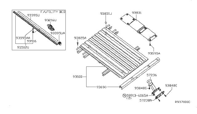 2004 Nissan Titan Floor Assembly-Rear Body Diagram for 93500-7S231