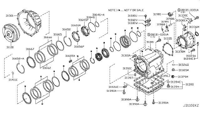 2008 Nissan Titan Torque Converter,Housing & Case Diagram 3