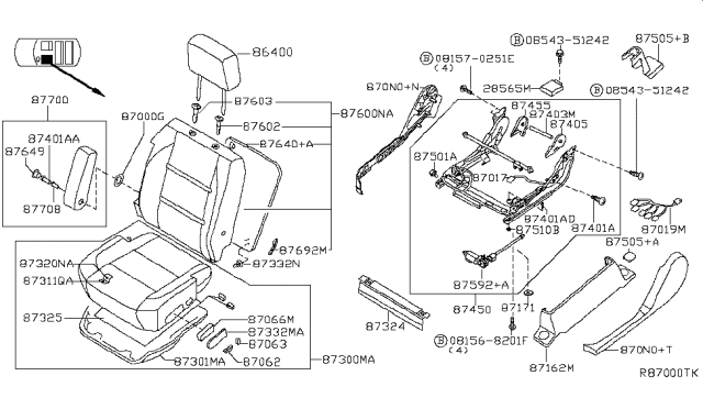 2012 Nissan Titan Front Seat Diagram 7