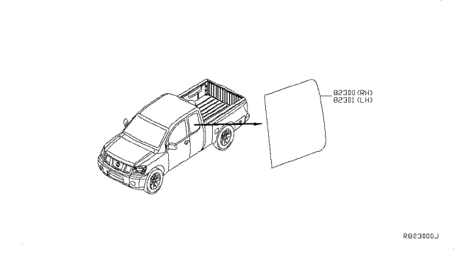 2013 Nissan Titan Rear Door Window & Regulator Diagram 2