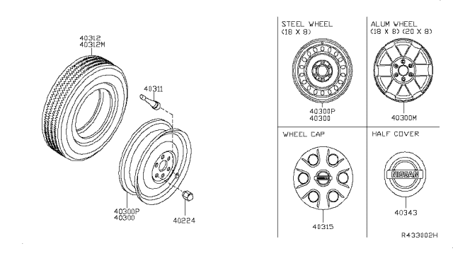 2015 Nissan Titan Road Wheel & Tire Diagram