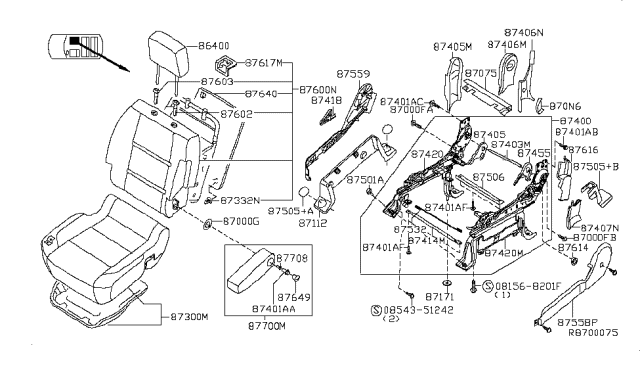 2004 Nissan Titan Front Seat Diagram 14